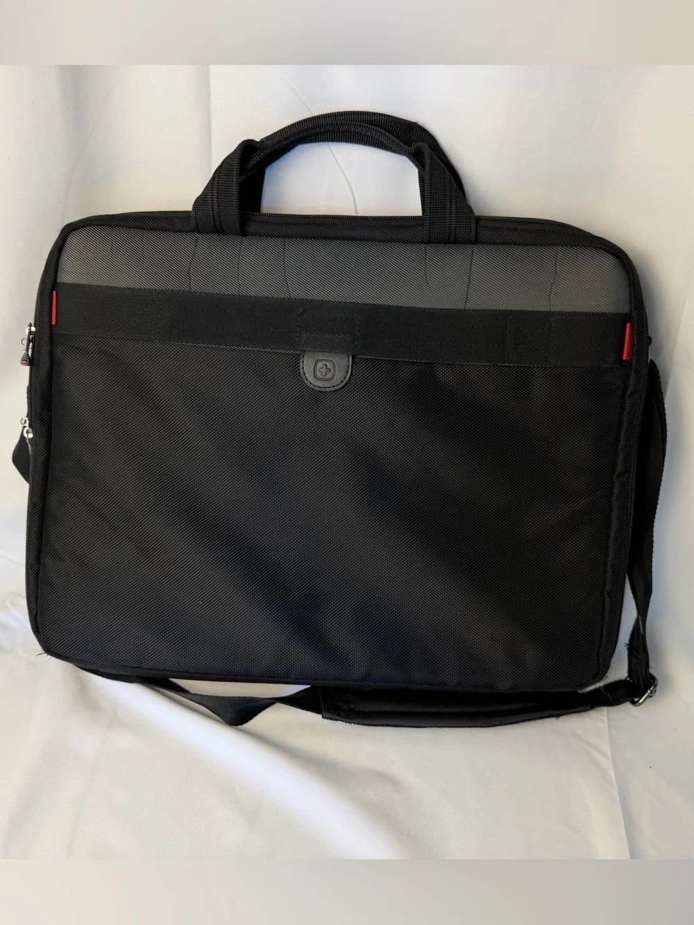 SwissGear Black and Gray Laptop Briefcase with Shoulder Strap